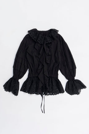 Embroidered Ruffled Blouse - 2025 WINTER