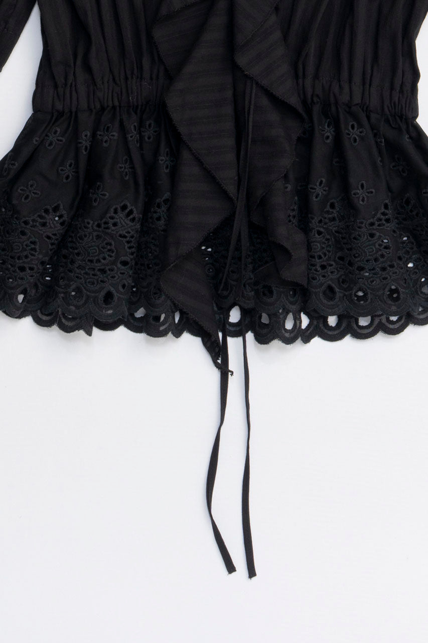 Embroidered Ruffled Blouse - 2025 WINTER