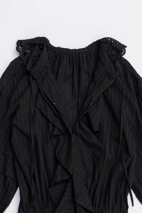 Embroidered Ruffled Blouse - 2025 WINTER
