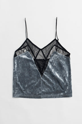 Crushed Velour Lace Camisole