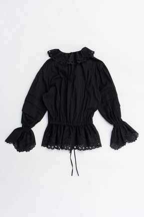 Embroidered Ruffled Blouse - 2025 WINTER