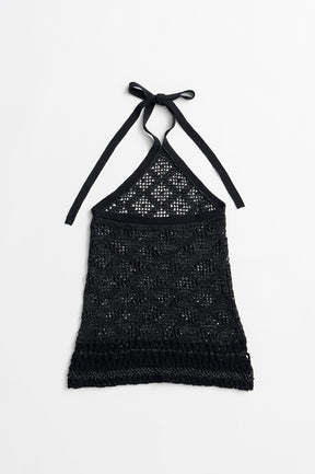 Crochet Knit Halter Top - 2026AUTUMN