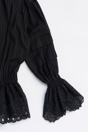 Embroidered Ruffled Blouse - 2025 WINTER
