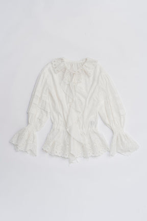 Embroidered Ruffled Blouse - 2025 WINTER