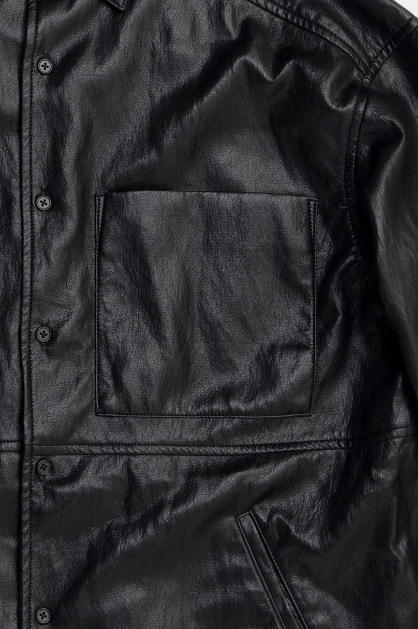 Synthetic Leather Overshirt - 2025 WINTER