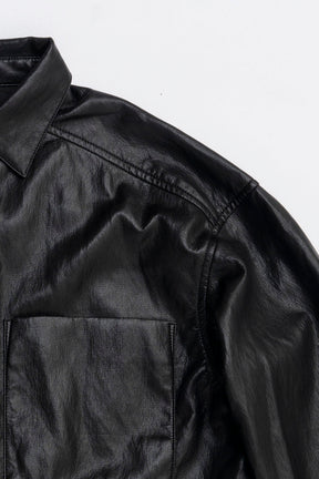 Synthetic Leather Overshirt - 2025 WINTER