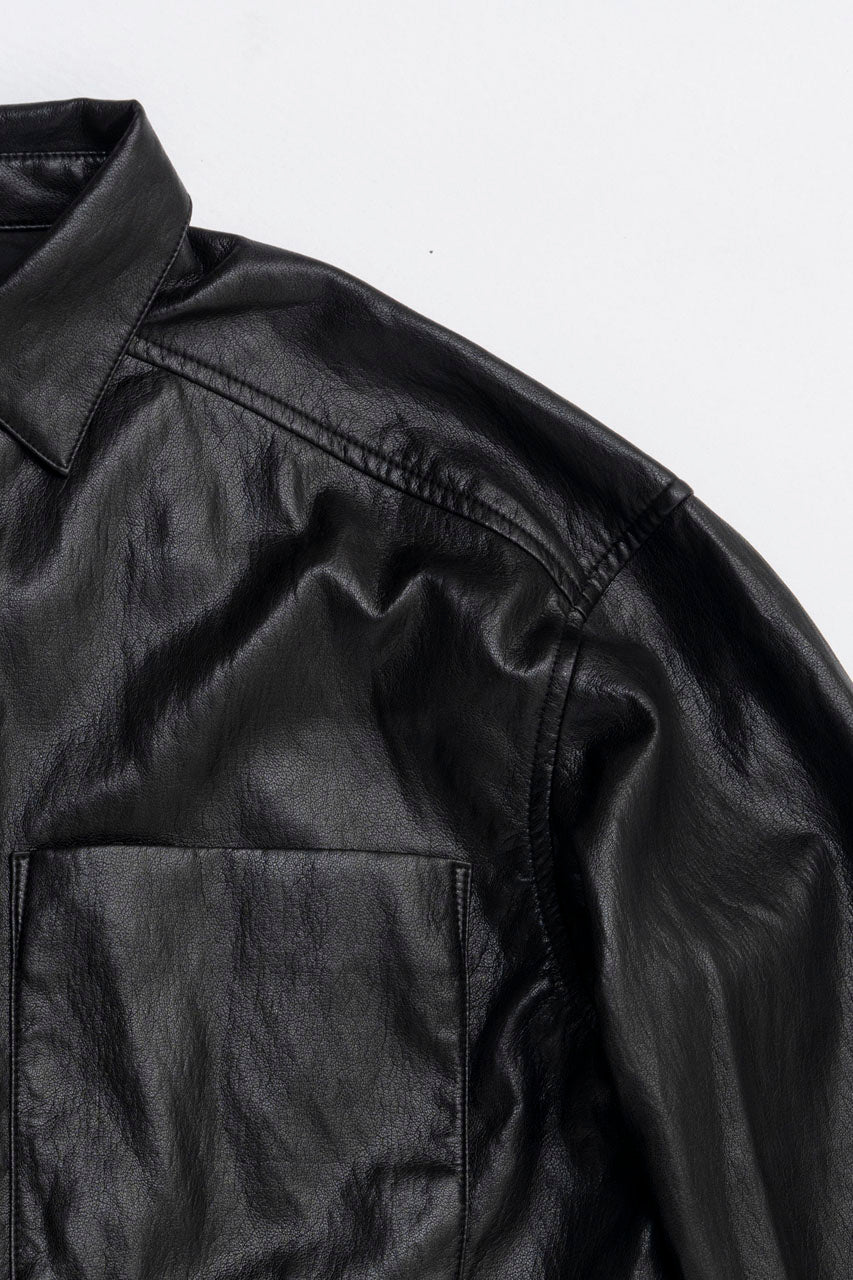 Synthetic Leather Overshirt - 2025 WINTER