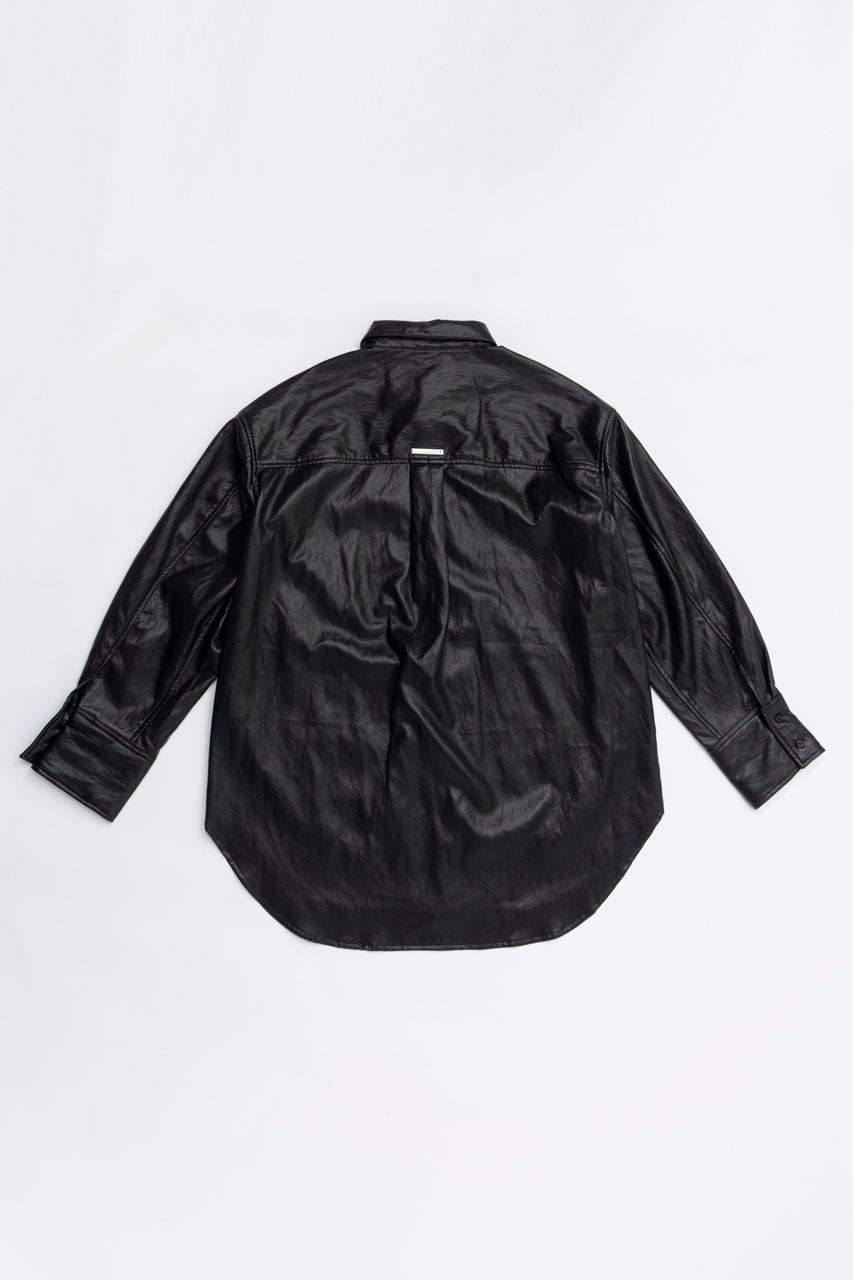 Synthetic Leather Overshirt - 2025 WINTER