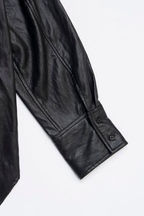 Synthetic Leather Overshirt - 2025 WINTER