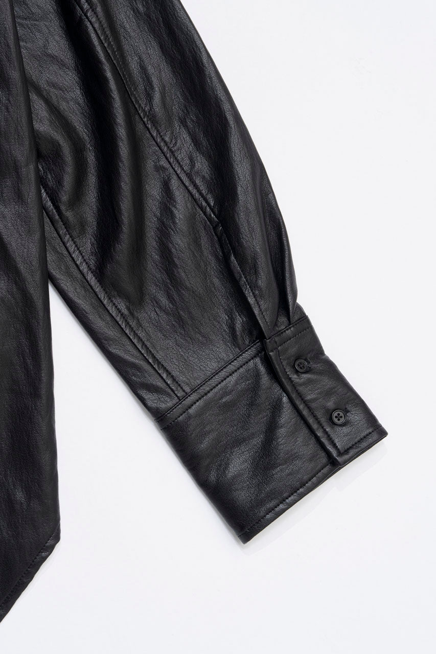 Synthetic Leather Overshirt - 2025 WINTER