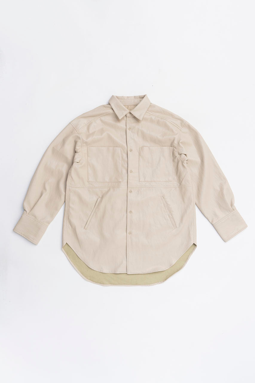 Synthetic Leather Overshirt - 2025 WINTER