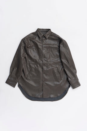 Synthetic Leather Overshirt - 2025 WINTER