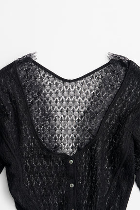 Deep Neck Lace Cardigan - 2026AUTUMN