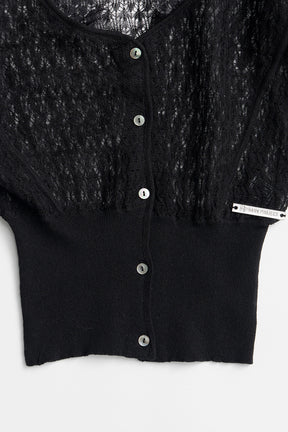 Deep Neck Lace Cardigan - 2026AUTUMN