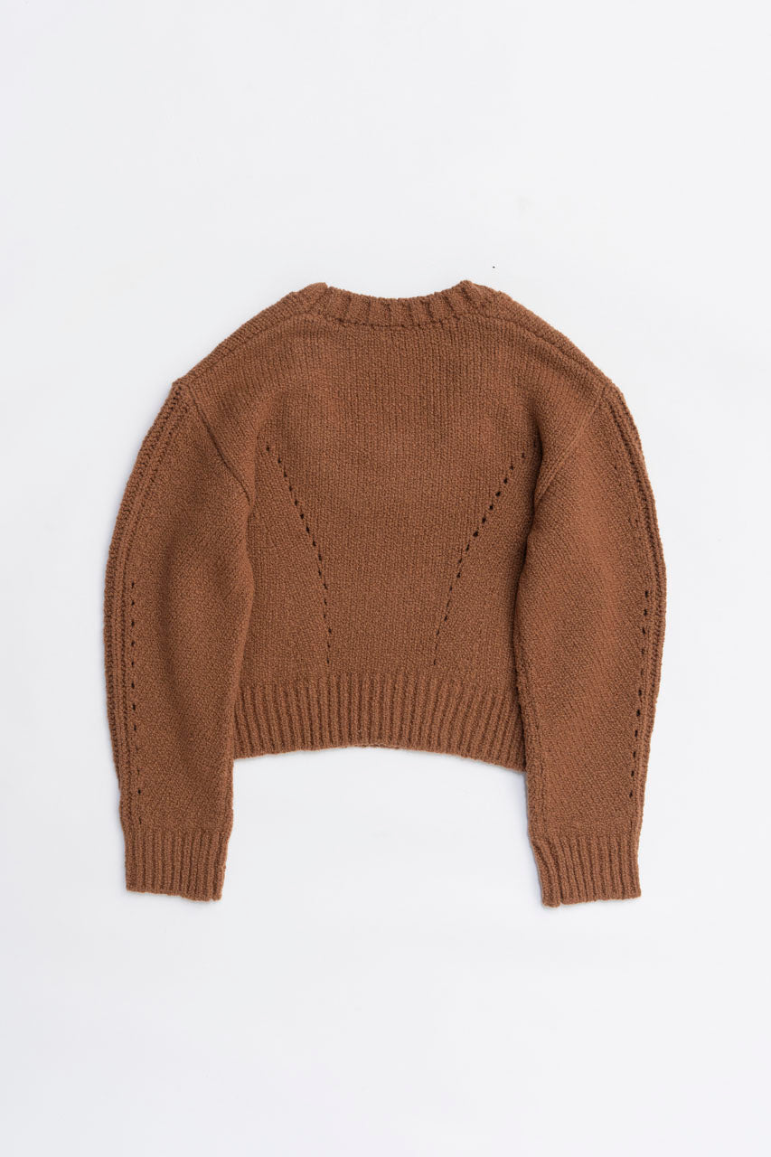 Heart Neck Knit Top - 2025 WINTER