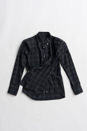 Check Shoulder Padded Shirt - 2026AUTUMN