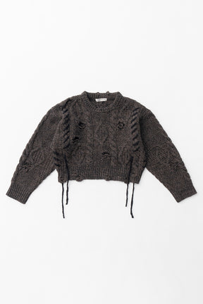 【24WINTER PRE ORDER】Vintage Cable Short Knit