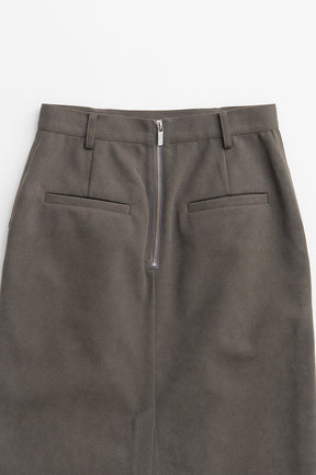 Layered Hem Suede Skirt - 2026AUTUMN