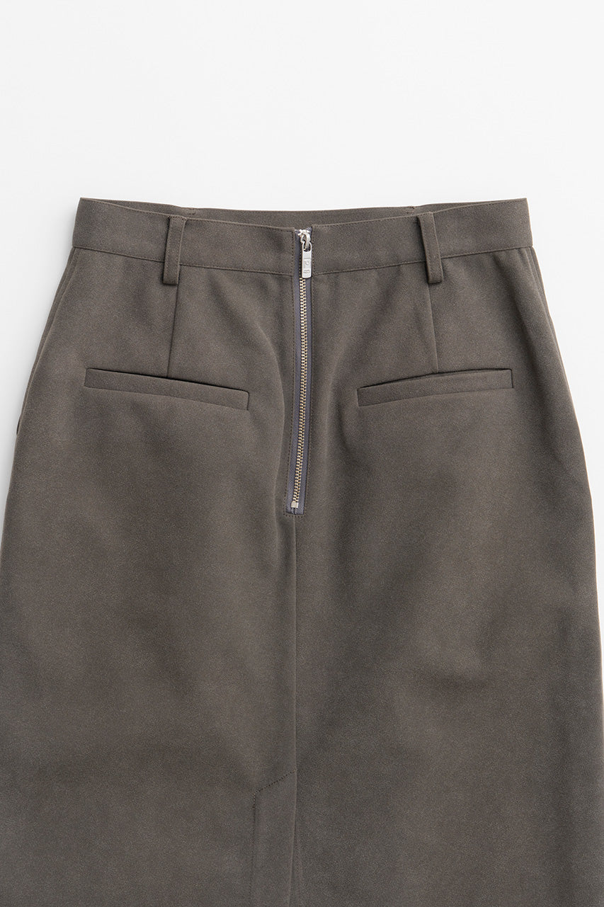 Layered Hem Suede Skirt - 2026AUTUMN