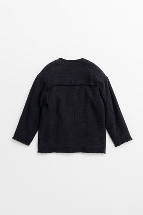 Tweed No-Collar Jacket Coat - 2026AUTUMN