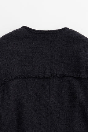 Tweed No-Collar Jacket Coat - 2026AUTUMN