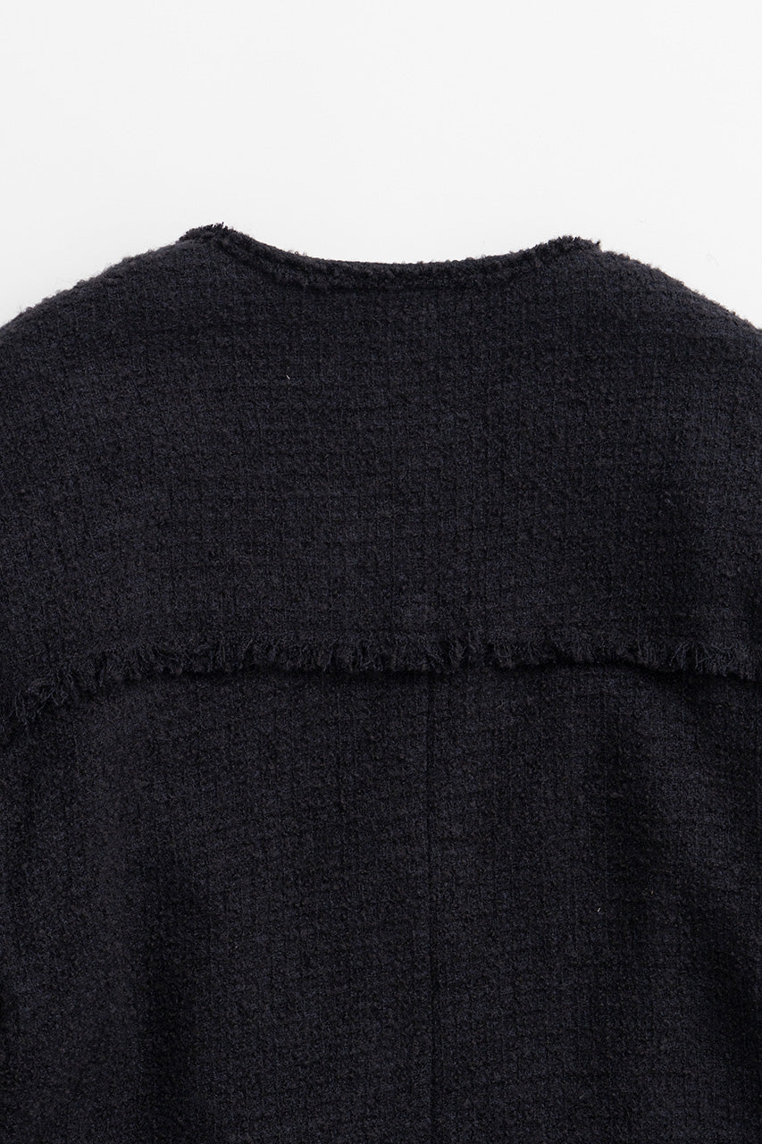 Tweed No-Collar Jacket Coat - 2026AUTUMN