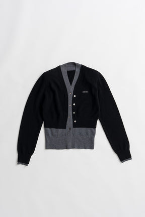 Yak Blend V-Neck Layered Knit Cardigan - 2026AUTUMN