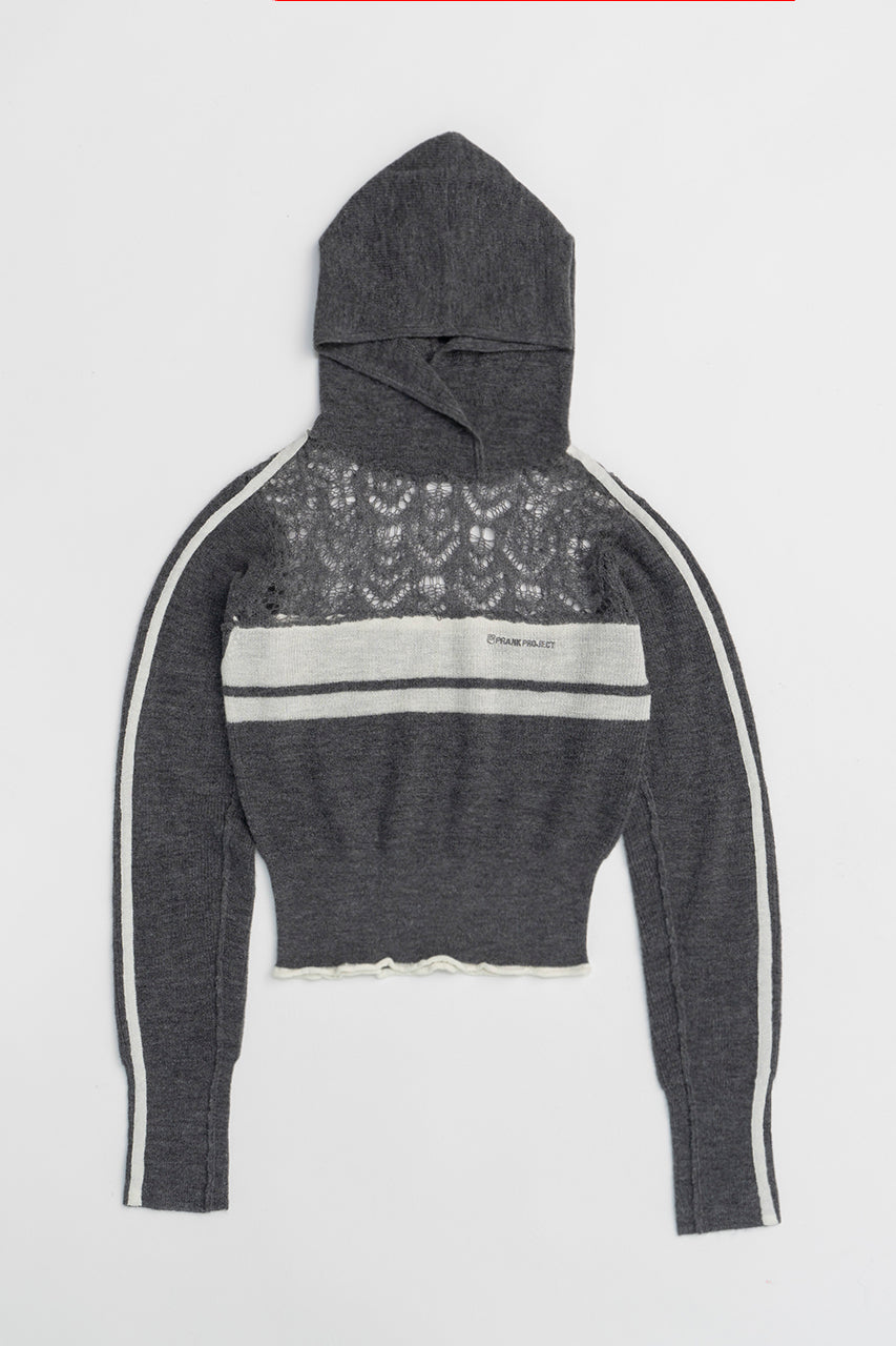 Mohair Track Knit Hoodie