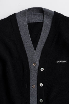 Yak Blend V-Neck Layered Knit Cardigan - 2026AUTUMN
