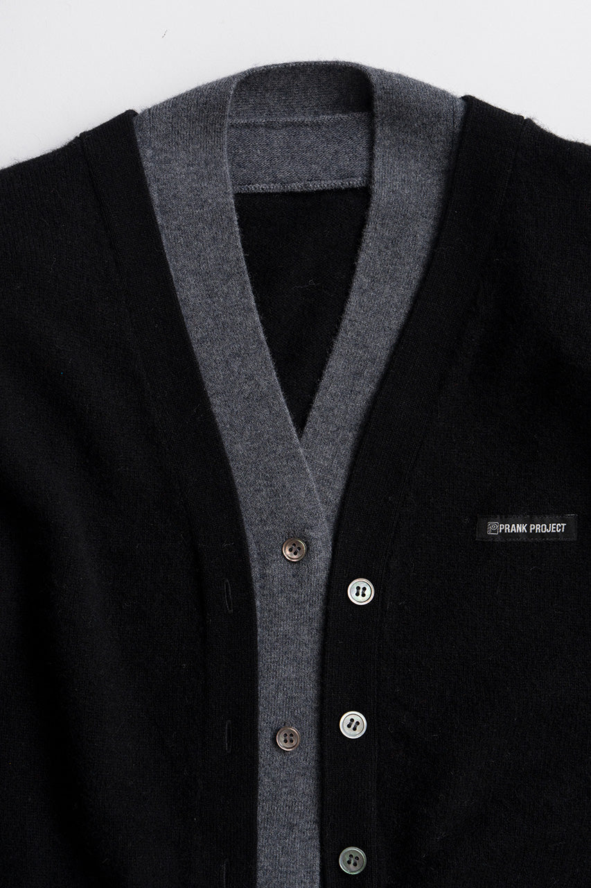 Yak Blend V-Neck Layered Knit Cardigan - 2026AUTUMN