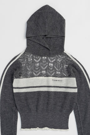 Mohair Track Knit Hoodie