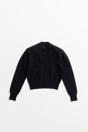 Pure Wool V-Neck Shoulder Knit - 2026AUTUMN