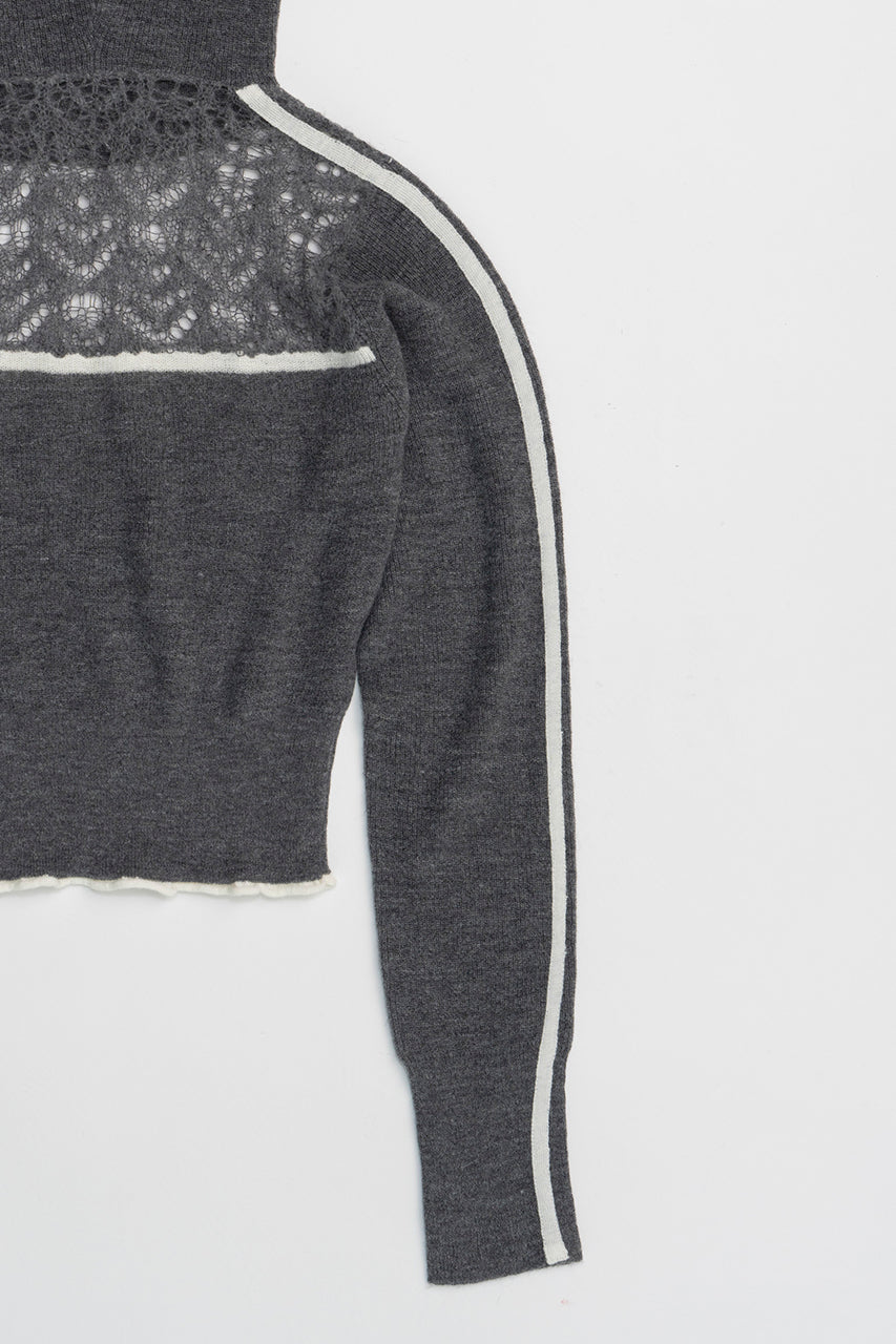 Mohair Track Knit Hoodie