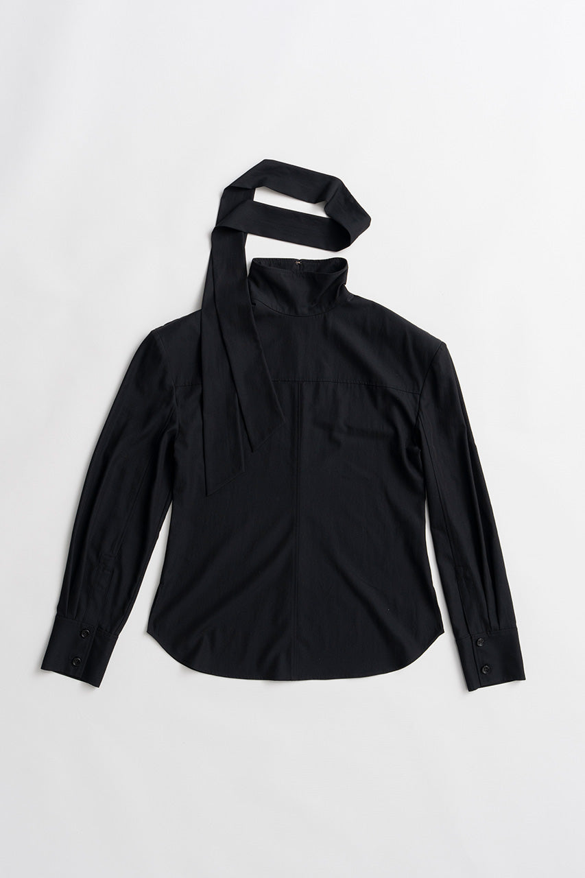 High-Neck Power Shoulder Shirt - 2026AUTUMN