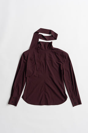 High-Neck Power Shoulder Shirt - 2026AUTUMN