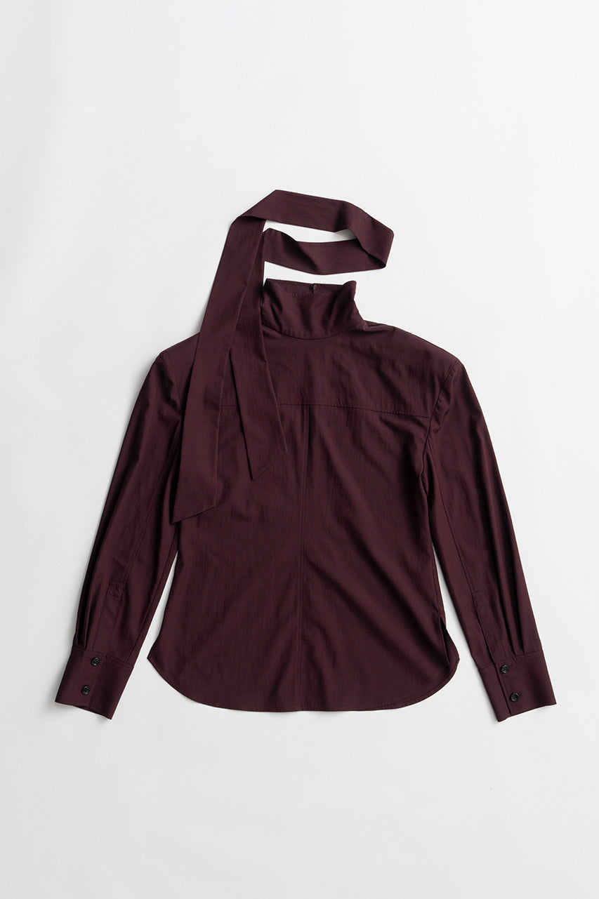 High-Neck Power Shoulder Shirt - 2026AUTUMN