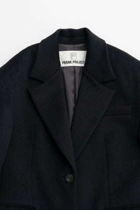 Cashmere Blend Wide Shoulder Coat - 2026AUTUMN