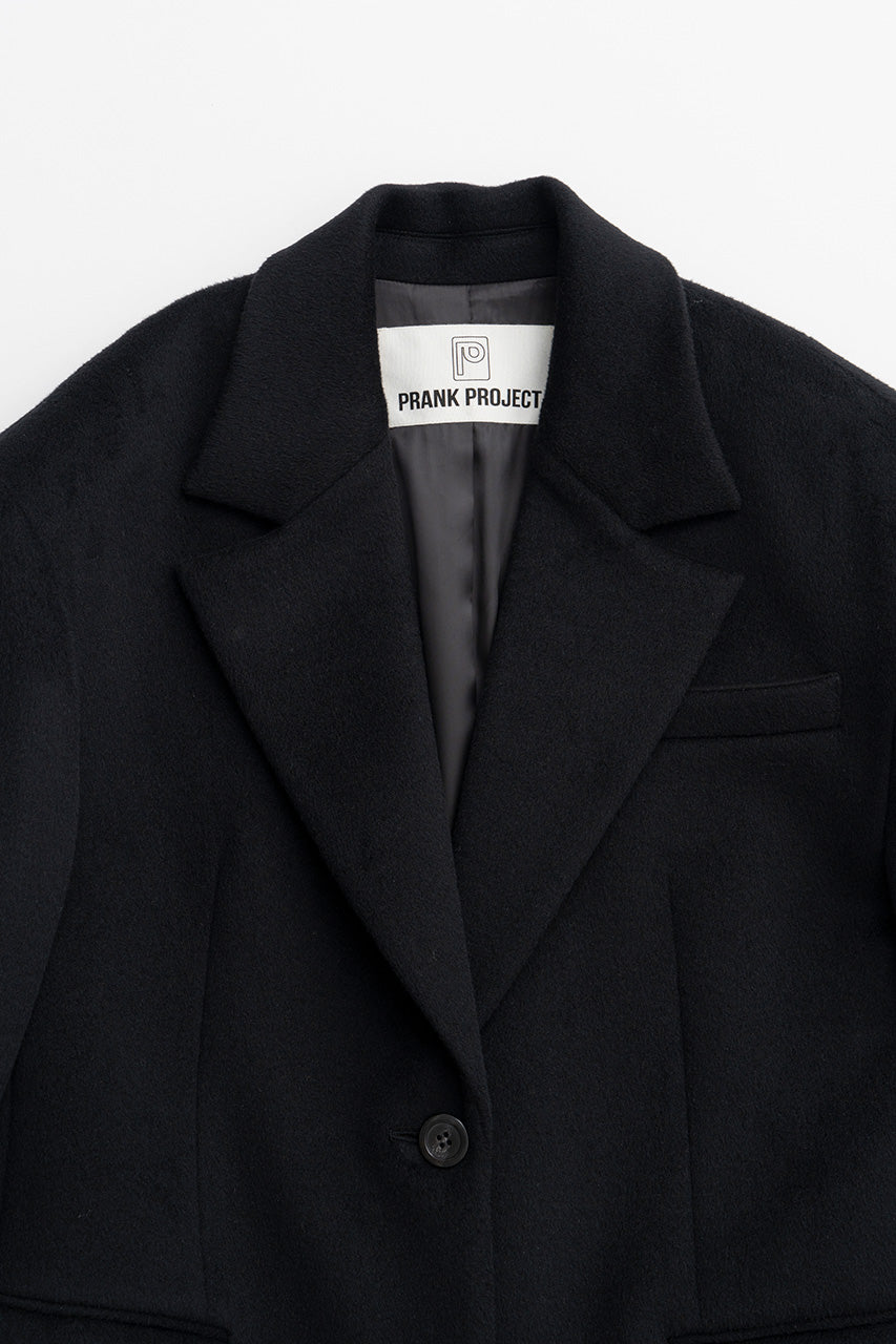 Cashmere Blend Wide Shoulder Coat - 2026AUTUMN