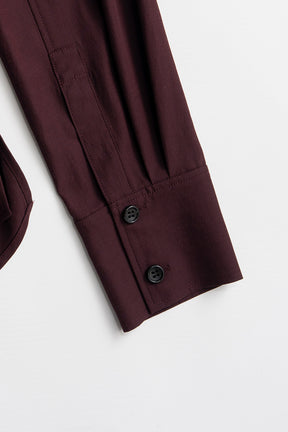 High-Neck Power Shoulder Shirt - 2026AUTUMN