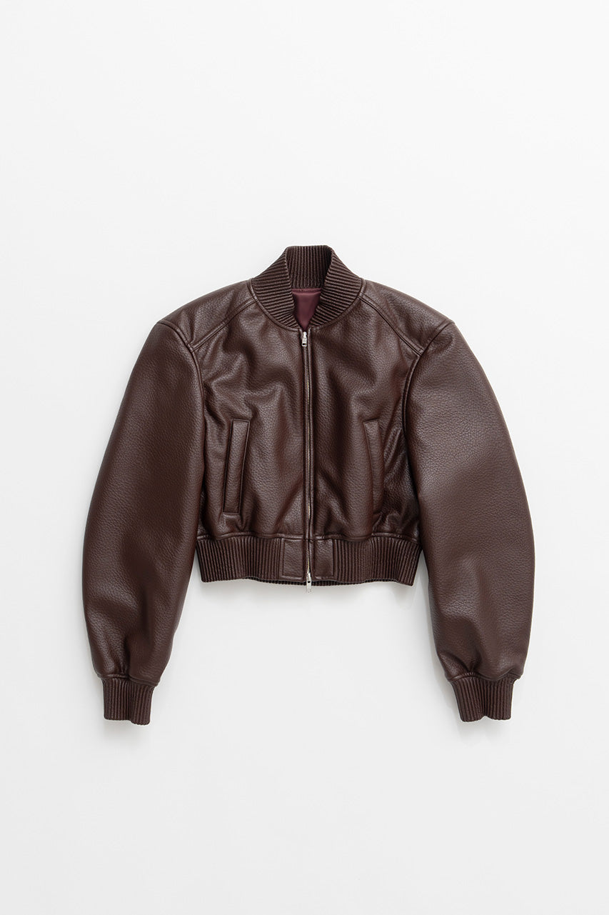 Padded Short Synthetic Leather Blouson - 2026AUTUMN