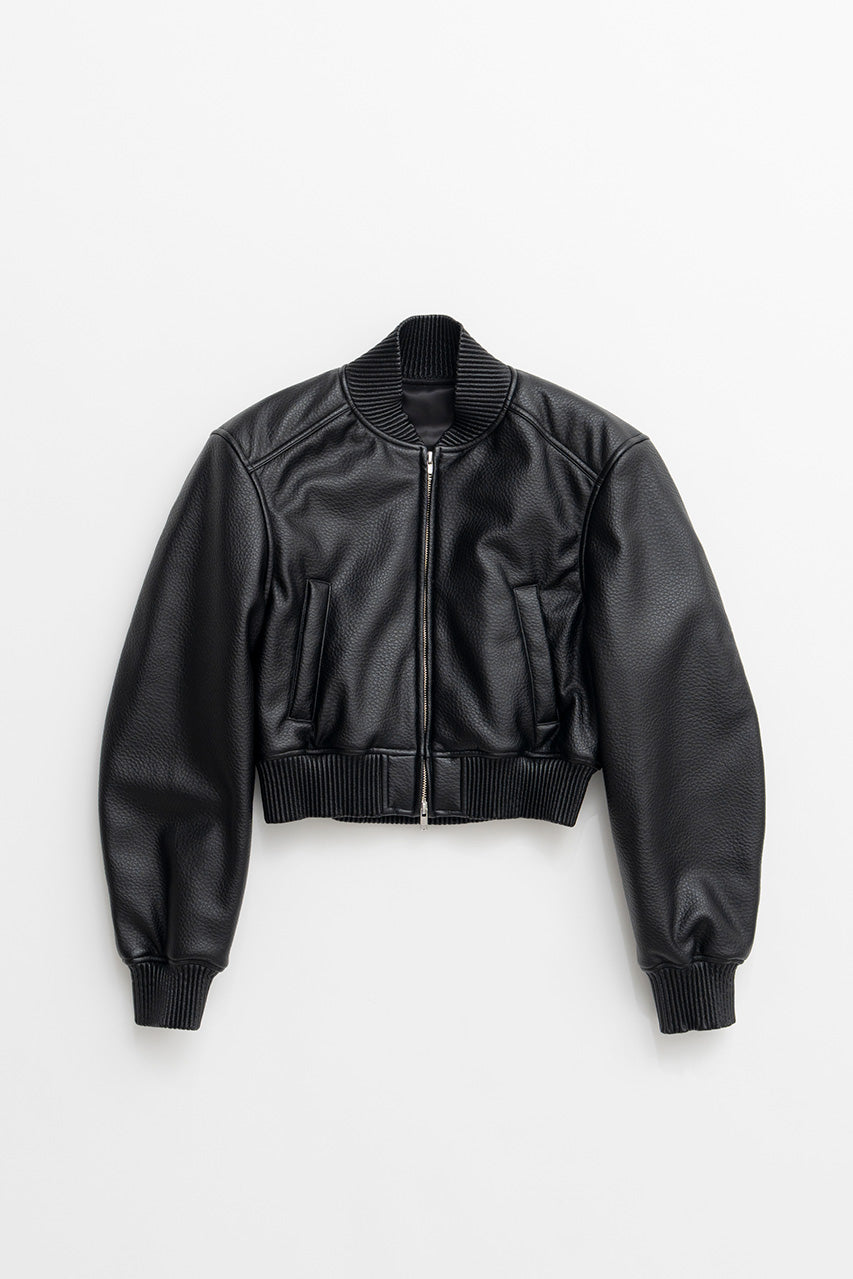 Padded Short Synthetic Leather Blouson - 2026AUTUMN