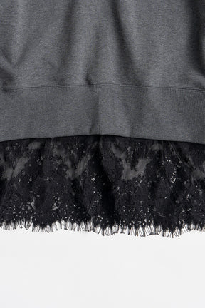 V-Neck Lace Sweatshirt - 2026AUTUMN