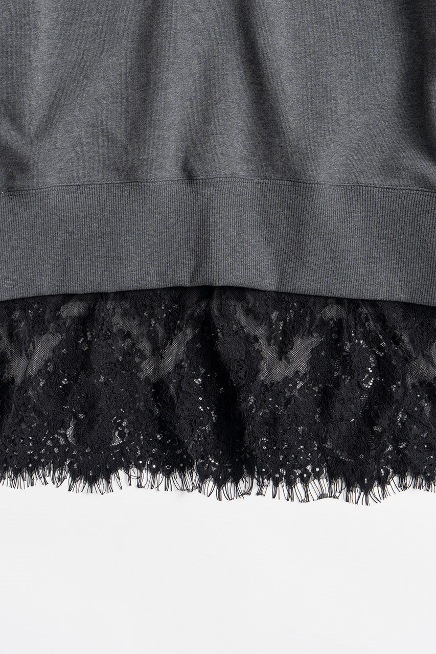 V-Neck Lace Sweatshirt - 2026AUTUMN