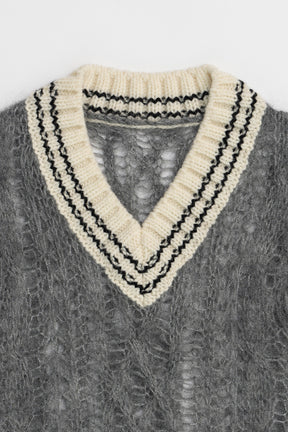 Sheer Tilden Knit Vest