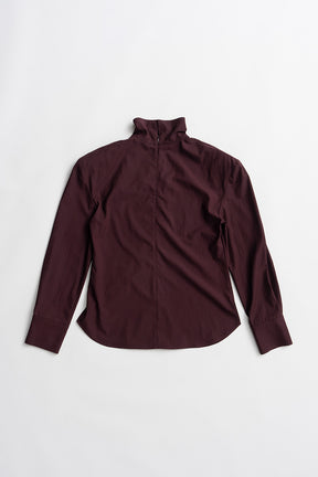 High-Neck Power Shoulder Shirt - 2026AUTUMN
