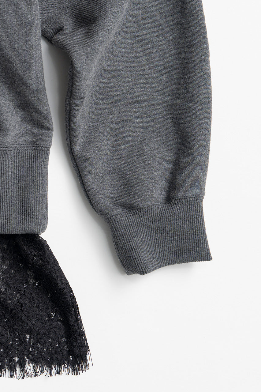 V-Neck Lace Sweatshirt - 2026AUTUMN