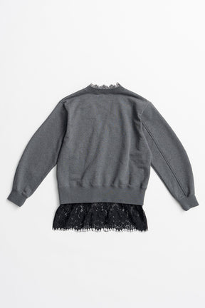 V-Neck Lace Sweatshirt - 2026AUTUMN