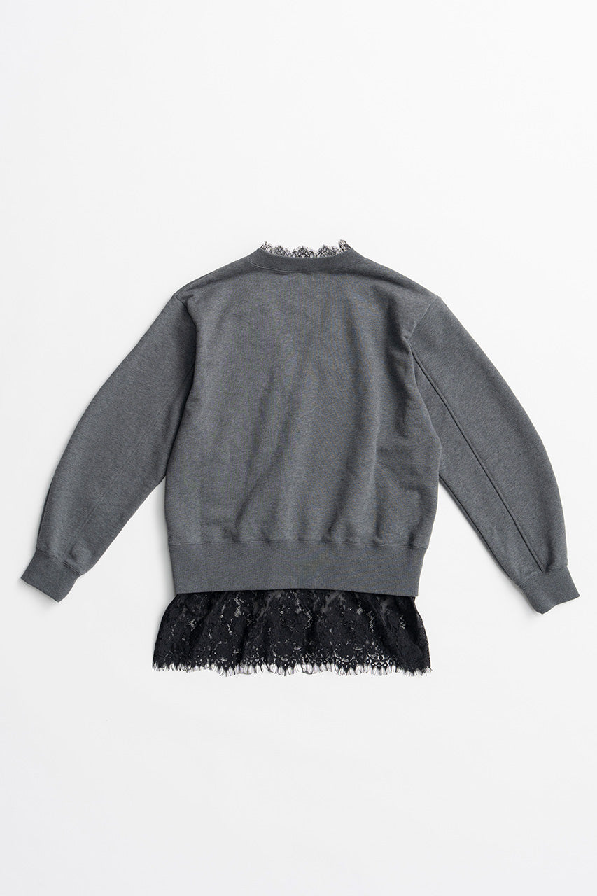 V-Neck Lace Sweatshirt - 2026AUTUMN