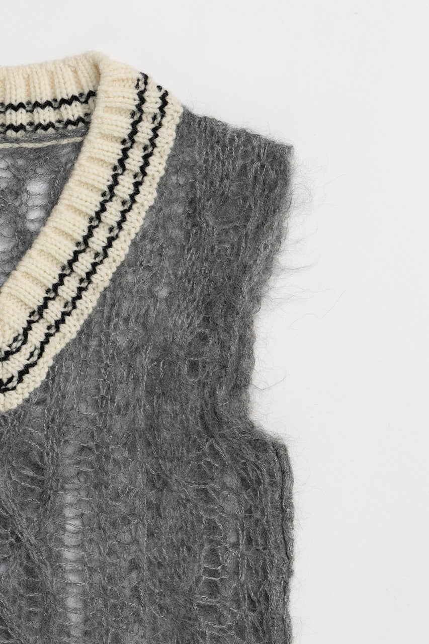 Sheer Tilden Knit Vest