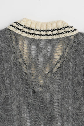 Sheer Tilden Knit Vest